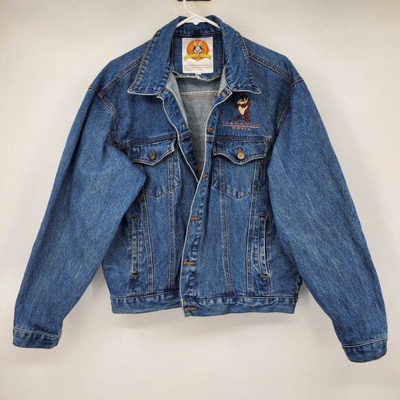 Looney Tuned Other - Vintage Looney Tunes Tasmanian Devil Mean and Rough Patch Jean Jacket Large